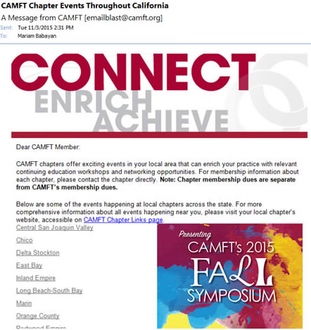 Chapter Events E-blast