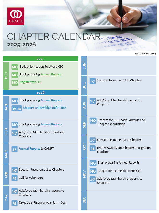 December 2025 Chapter E-news Calendar
