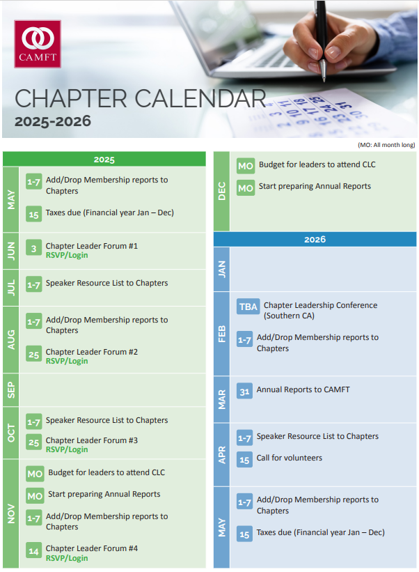 May 2025 Chapter Calendar