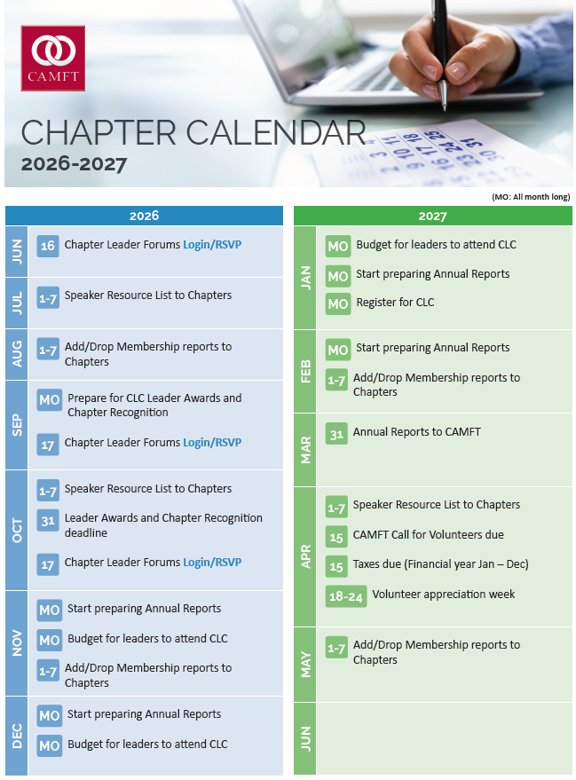 June 2026 Chapter E-News Calendar