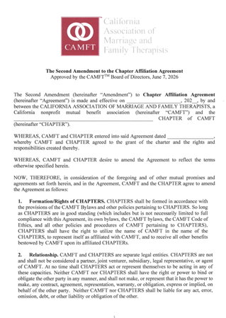 Chapter Affiliation Agreement Clean Copy