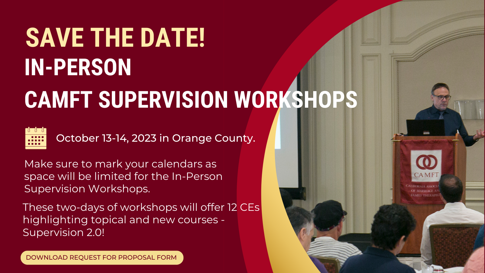 Save The Date In Person Supervision Workshop
